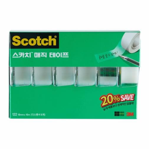 스카치™ 매직 테이프 디스펜서 세이빙팩 20%, 122, 18 mm