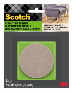 Scotch Felt Furniture Movers SP660-NA, Adhesive 2.5in 4pk image Scotch Felt Furniture Movers SP660-NA, Adhesive 2.5in 4pkimage