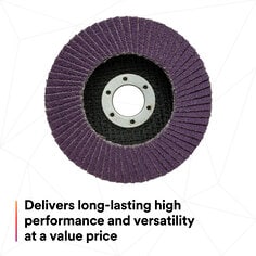 3M Flap Disc 769F. 3M Flap Disc 769F is a high-performance abrasive disc built for versatility and value. Powered by 3M Precision-Shaped Grain, it lasts longer and cuts faster than conventional aluminum oxide and alumina zirconia flap discs – and it’s priced for affordability and everyday use. This unbeatable combination of performance and value can increase productivity while also lowering your abrasive spend. Base ID: B5005034053, Pathfinder Project; UPC; Basic Content; Rich Product Card; PF23, Secondary Image 03