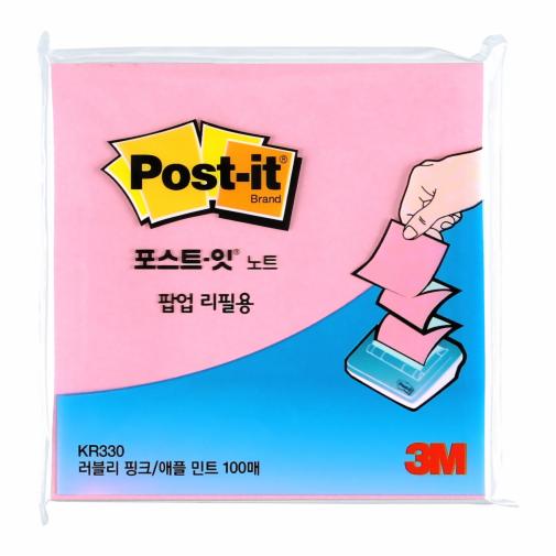 포스트잇 팝업리필용 KR-330 벚꽃핑크/애플민트