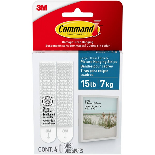 Command 15 Lb White Bath Picture Hanging Strips 17206B-ESF