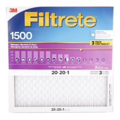 A 3 pack of Filtrete High Performance Air Filters, 1500 MPR, 2002DC-3PK-C