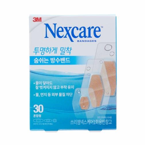 넥스케어™ 숨쉬는 방수밴드, 투명, 혼합형, 30매