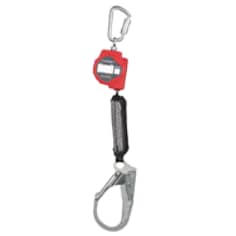 A 3M PROTECTA Self-Retracting Lifeline with Carabiner 3100515, Web, Steel Rebar Hook, 11 ft