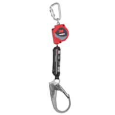A 3M PROTECTA Self-Retracting Lifeline with Carabiner 3100515, Web, Steel Rebar Hook, 11 ft