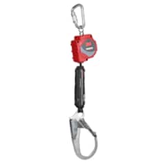 A 3M PROTECTA Self-Retracting Lifeline with Carabiner 3100515, Web, Steel Rebar Hook, 11 ft