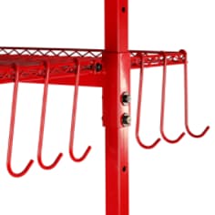 Accessory hooks on the mobile parts rack