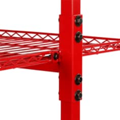 The three shelf mobile parts rack is durable and lightweight