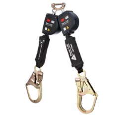 A 3M DBI-SALA Nano-Lok Twin-Leg Arc Flash Self-Retracting Lifeline with Quick Connect 3100584