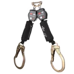 A 3M DBI-SALA Nano-Lok Twin-Leg Hot Work Self-Retracting Lifeline with Quick Connect 3100568