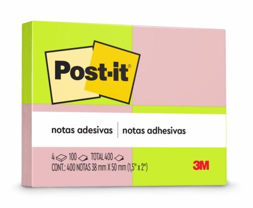 Imagem Principal Post-it® Notas Adesivas Neon 38 mm x 50 m para o Brasil