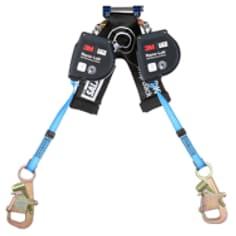 A 3M DBI-SALA Nano-Lok Self-Retracting Lifeline 8' Wrapback, Twin Leg, 9501804 End, ANSI
