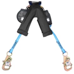 A 3M DBI-SALA Nano-Lok Self-Retracting Lifeline 8' Wrapback, Twin Leg, 9501804 End, ANSI