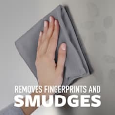 Scotch-Brite® Stainless Steel Cloth Removing Fingerprints on a Stainless Steel Fridge