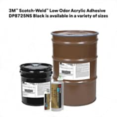 3M™ Scotch-Weld™ Low Odor Acrylic Adhesive DP8725NS Black is available in a variety of sizes
