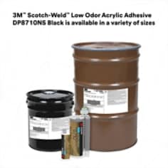 3M™ Scotch-Weld™ Low Odor Acrylic Adhesive DP8710NS Black is available in a variety of sizes