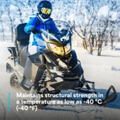 Maintains structural strength in a temperature as low as -40 °C (-40 °F)