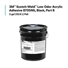 3M™ Scotch-Weld™ Low Odor Acrylic Adhesive 8705NS, Black, Part B, 5 gal (18.9 L) Drum (Pail)