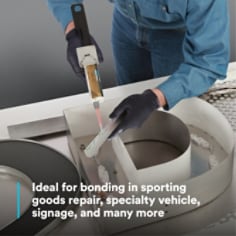 Ideal for bonding in sporting goods repair, specialty vehicles, signage, and many more