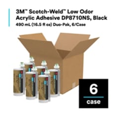 3M™ Scotch-Weld™ Low Odor Acrylic Adhesive DP8710NS, Black, 490 mL (16.6 fl oz) Duo-Pak, 6/Case