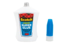 Scotch liquid super glue in easy squeeze dispenser. contains point one four ounces of glue