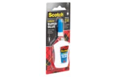 Scotch liquid super glue in easy squeeze dispenser. contains point one four ounces of glue