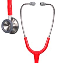 A 3M Littmann Classic II Pediatric Stethoscope, Red Tube, 28 inch, 2113R