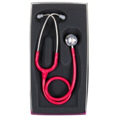 A 3M Littmann Classic II Pediatric Stethoscope, Raspberry Tube, 28 inch, 2122