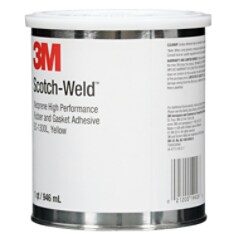3M Neoprene High Performance Rubber and Gasket Adhesive 1300L, Yellow, 1 Quart Can