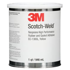 3M Neoprene High Performance Rubber and Gasket Adhesive 1300L, Yellow, 1 Quart Can