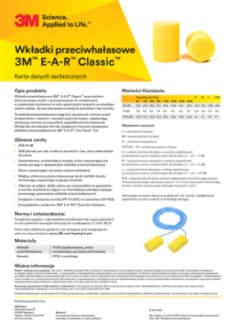 Rolowane wkładki przeciwhałasowe 3M™ E-A-R™ Classic™