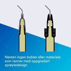 (2) Filtek Supreme Flowable, sprøyte: Praktisk talt ingen bobler eller "run-on"