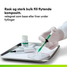 (1) 3M™ Filtek™ Bulk Fill flytbar sprøyte: Rask og sterk flytbar kompositt for bulkfylling