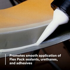 Promotes smooth application of Flex Pack sealants, urethanes, and adhesives