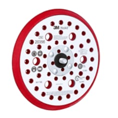 3M Xtract Low Profile Back-up Pad, 20356, 6 in x 3/8 in x 5/16 in-24 External, 52 Holes, Red Foam