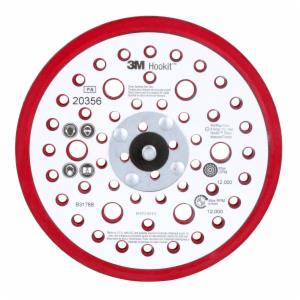 3M Xtract Low Profile Back-up Pad, 20356, 6 in x 3/8 in x 5/16 in-24 External, 52 Holes, Red Foam, 10 ea/Caseimage