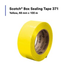 Scotch® Box Sealing Tape 371, Yellow, 48 mm x 100 m, 36 Rolls/Case, rc02