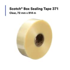 Scotch® Box Sealing Tape 371, Clear, 72 mm x 914 m, 4 Rolls/Case, rc02