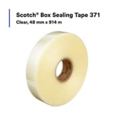 Scotch® Box Sealing Tape 371, Clear, 48 mm x 914 m, 6 Rolls/Case, rc02