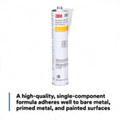 A high-quality, single-component formula adheres well to bare metal, primed metal, and painted surfaces