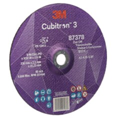 3M Cubitron 3 Cut-Off Wheel, 87378, 36+, T42, 9 in x 3/32 in x 7/8 in