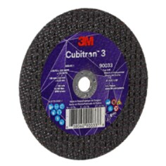 Meule à tronçonner Cubitron™ 3 3M™, 90033, 60+, T1, 100 mm x 0,9 mm x 9,53 mm (4 po x 0,035 pi x 3/8 po), 25/paquet, 50 unités/caisse