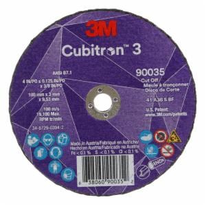 3M™ Cubitron 3 Cut-Off Wheel, 90035, 36+, T1, 4 in x 1/8 in x 3/8 in (100 x 3 x 9.53 mm), ANSI, 25/Pack, 50 ea/Case image 3M™ Cubitron 3 Cut-Off Wheel, 90035, 36+, T1, 4 in x 1/8 in x 3/8 in (100 x 3 x 9.53 mm), ANSI, 25/Pack, 50 ea/Caseimage
