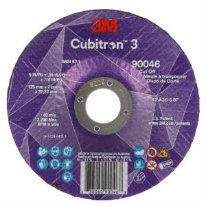3M™ Cubitron 3 Cut-Off Wheel, 90046, 36+, T27, 5 in x 0.09 in x 7/8 in (125 x 2 x 22.23 mm), ANSI, 25/Pack, 50 ea/Case image 3M™ Cubitron 3 Cut-Off Wheel, 90046, 36+, T27, 5 in x 0.09 in x 7/8 in (125 x 2 x 22.23 mm), ANSI, 25/Pack, 50 ea/Caseimage