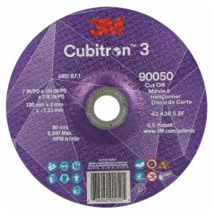 3M™ Cubitron 3 Cut-Off Wheel, 90050, 36+, T27, 7 in x 0.09 in x 7/8 in (180 x 2 x 22.23 mm), ANSI, 25/Pack, 50 ea/Case image 3M™ Cubitron 3 Cut-Off Wheel, 90050, 36+, T27, 7 in x 0.09 in x 7/8 in (180 x 2 x 22.23 mm), ANSI, 25/Pack, 50 ea/Caseimage