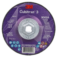3M Cubitron 3 Depressed Center Grinding Wheel, 90004, 36+, T27, 5 in x 1/4 in x 5/8 in-11