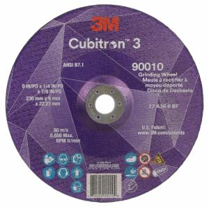 3M™ Cubitron 3 Depressed Center Grinding Wheel, 90010, 36+, T27, 9 in x 1/4 in x 7/8 in (230x6x22.23mm) ANSI, 10/Pack, 20 ea/Case image 3M™ Cubitron 3 Depressed Center Grinding Wheel, 90010, 36+, T27, 9 in x 1/4 in x 7/8 in (230x6x22.23mm) ANSI, 10/Pack, 20 ea/Caseimage