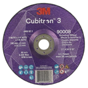 3M™ Cubitron™ 3 Depressed Center Grinding Wheel, 36+, T27, 7 in