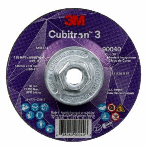 3M™ Cubitron 3 Cut-Off Wheel, 90040, 36+, T27, 4-1/2 in x 0.045 in x 5/8 in-11 (115 x 1.6 mm x 5/8-11 in), ANSI, 10 ea/Case image 3M™ Cubitron 3 Cut-Off Wheel, 90040, 36+, T27, 4-1/2 in x 0.045 in x 5/8 in-11 (115 x 1.6 mm x 5/8-11 in), ANSI, 10 ea/Caseimage