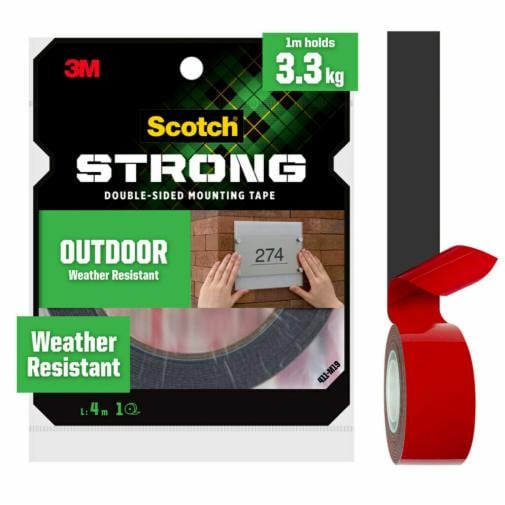 Scotch® Outdoor Double-Sided Mounting Tape 411-M19, 19 mm x 4 m